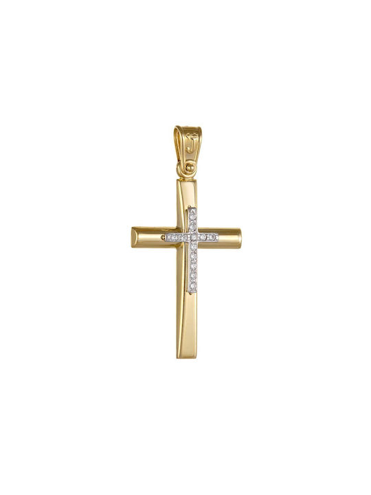 Papoulidis Jewellery Damen Gold Kreuz 14K