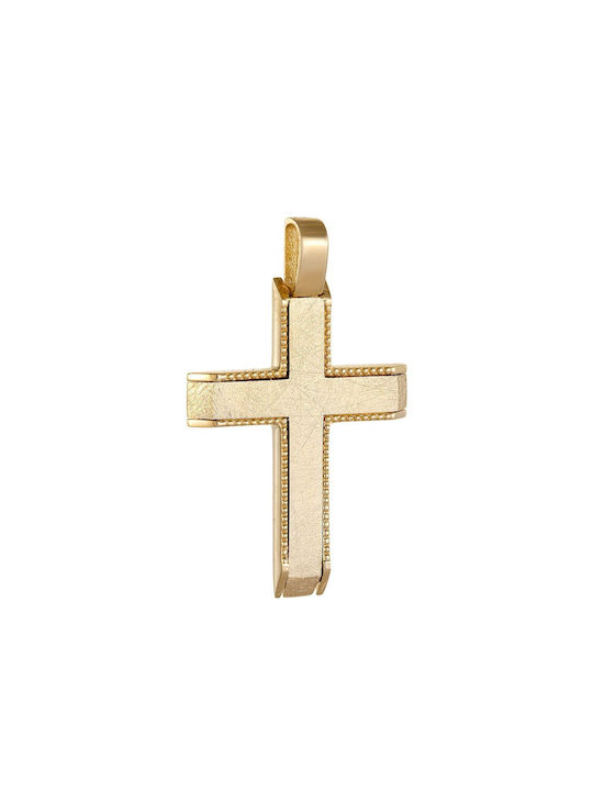 Papoulidis Jewellery Herren Gold Kreuz 14K mit Kette