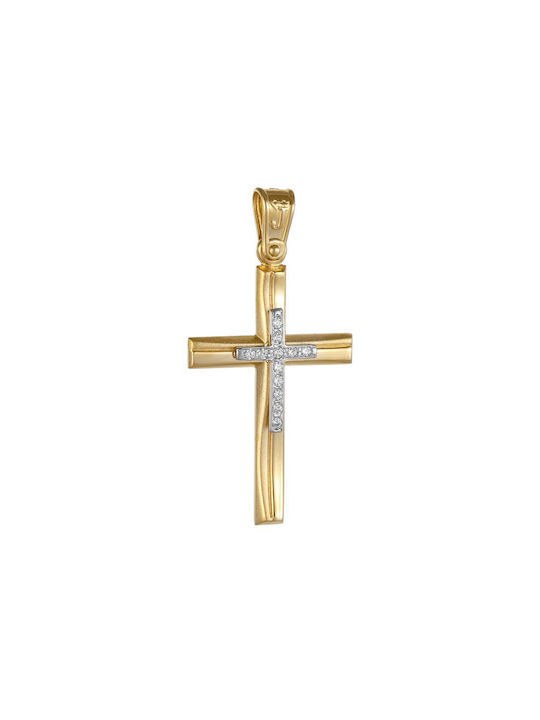 Papoulidis Jewellery Femeiesc Aur Cruce 14K cu Lanț