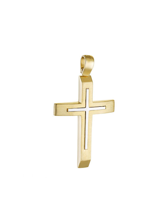 Papoulidis Jewellery Herren Gold Kreuz 14K mit Kette