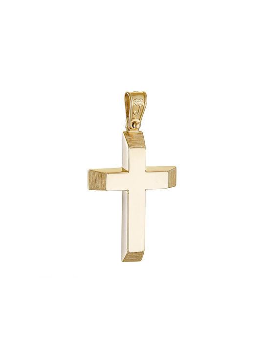 Papoulidis Jewellery Herren Gold Kreuz 14K mit Kette