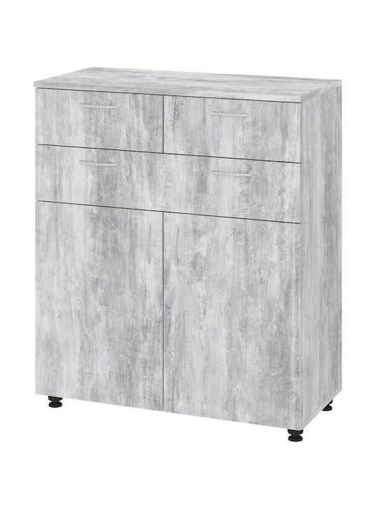 Comoda pentru Dormitor cu 2 sertare Gri 80x38x9...