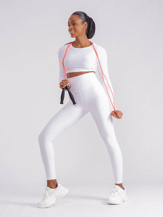 The Lady Women's Cropped Training Legging High Waisted & Push Up White