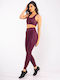 Everyday Women's Long Firming High Waist Leggings Push Up Burgundy