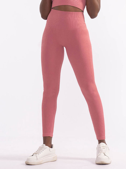 The Lady Women's Long Training Legging High Waisted & Push Up Pink