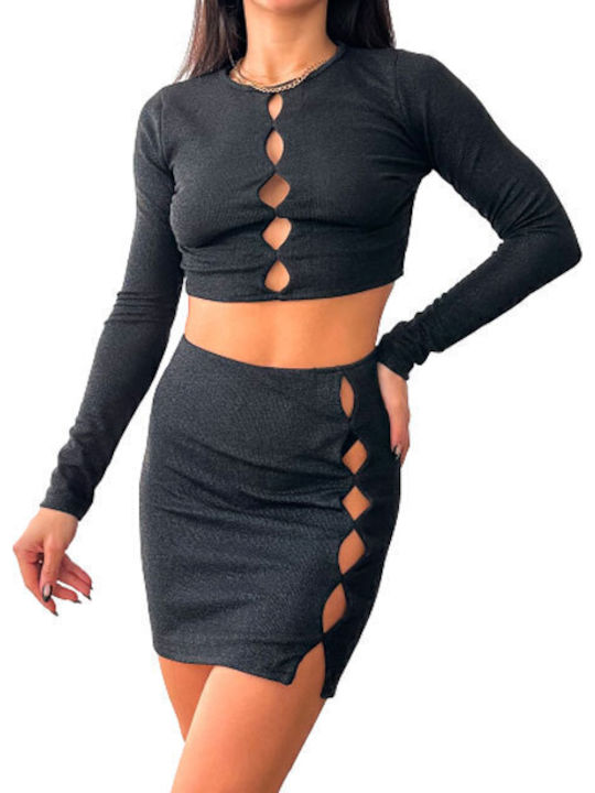 Set mit Mini Rock Schwarz