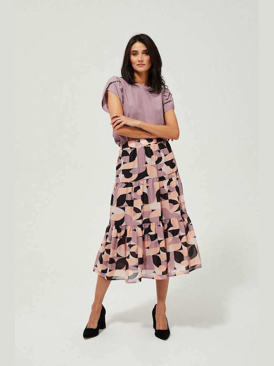 Make your image High Waist Midi Skirt in Pink color