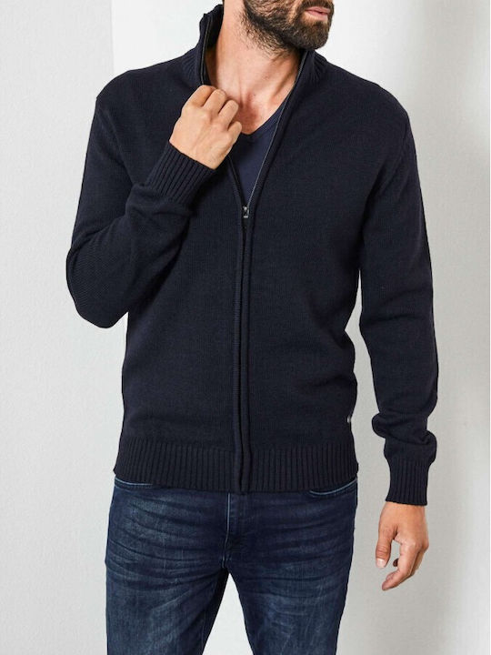 Petrol Industries Men's Knitted Cardigan with Zipper Navy Blue
