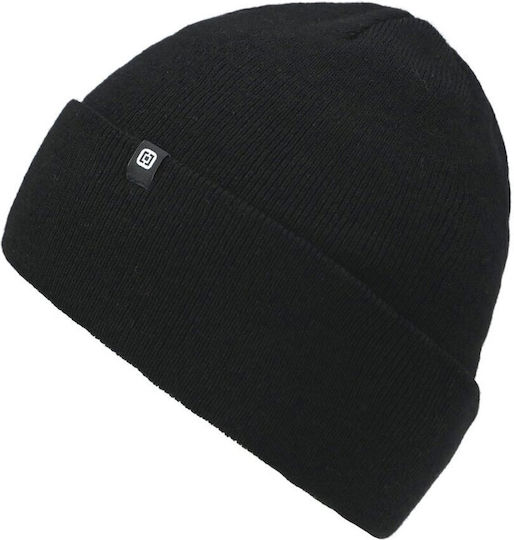 Beanie Unisex Σκούφος Πλεκτός σε Μαύρο χρώμα