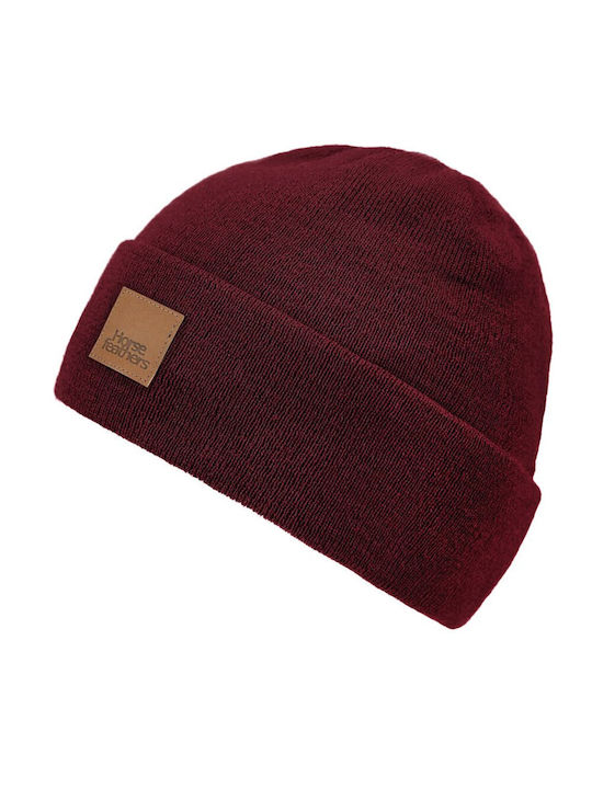 Horsefeathers Knitted Beanie Cap Burgundy