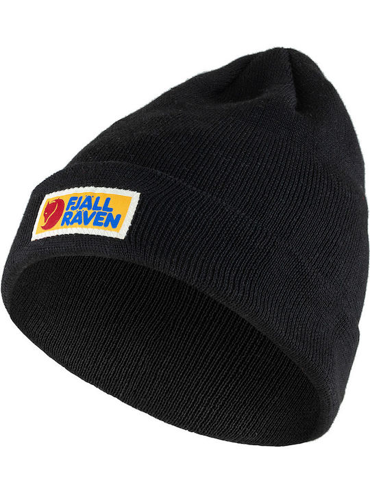 Vardag Beanie Unisex Σκούφος με Rib Πλέξη σε Μαύρο χρώμα