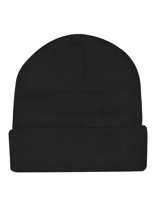 Stamion Beanie Unisex Σκούφος Πλεκτός σε Μαύρο χρώμα