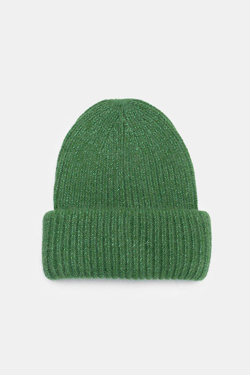 Beanie Unisex Σκούφος με Rib Πλέξη σε Πράσινο χρώμα