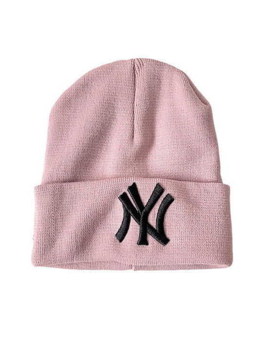 Chica Knitted Beanie Cap Pink