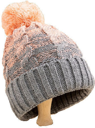 Beanie Cap with Braid Gray