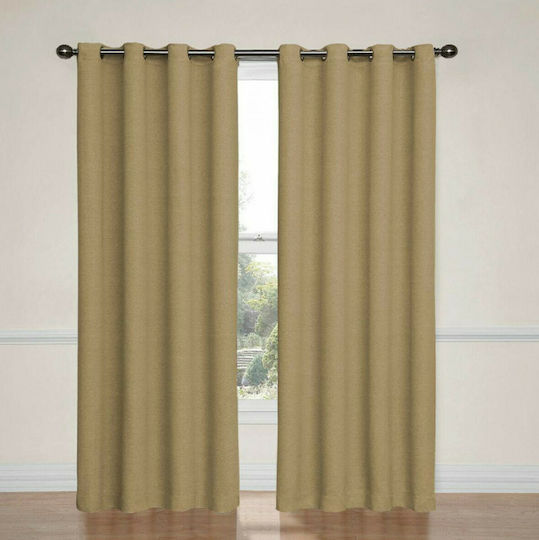 Import Hellas Curtain Blackout with Grommet Ecru 0037-6040 140x270cm