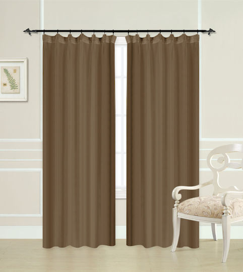 Import Hellas Perdea Cu Coafură Maro 270x270 Cm