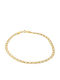 Tasoulis Jewellery Collection Δίχρωμη Αλυσίδα Χειρός από Ασήμι Επιχρυσωμένη
