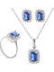 Paraxenies Set with Necklace , Earrings & Ring from Silver Gold Plated with Stones