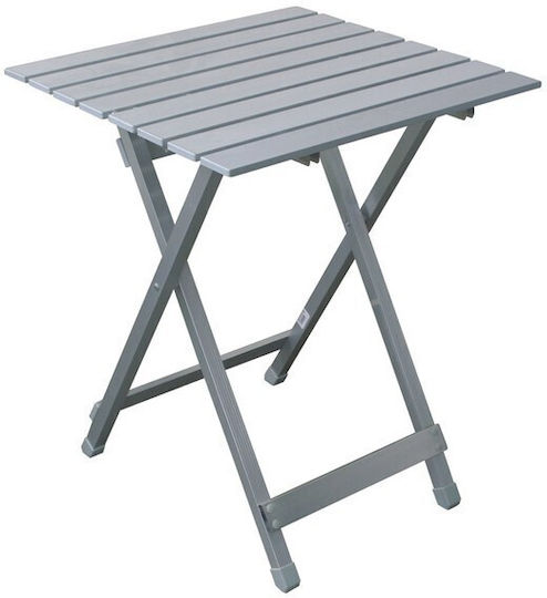 Panda Tabelul Aluminiu pentru Camping Pliabil 50x50cm Argintiu