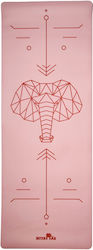 Niyamas Yoga/Pilates Mat Pink with Carry Strap (183x68x0.5cm)