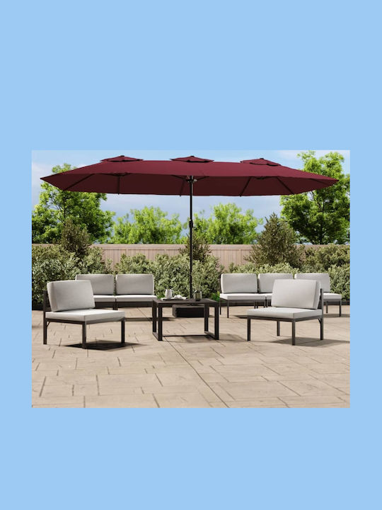Aluminium Burgundischer Garten- und Terrassen-Sonnenschirm 4.49x2.45xHöhe 2.45 m