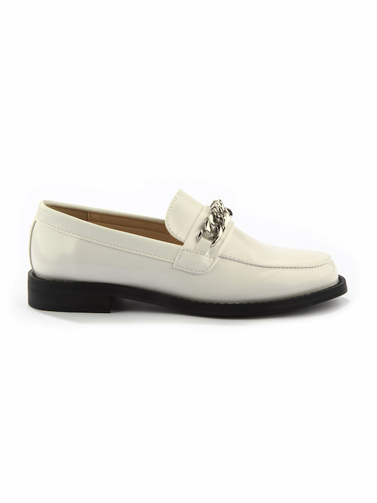 Fshoes Women's Moccasins in White Color