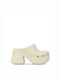 Crocs Siren Mules cu Chunky Mare Toc în Bej Culoare