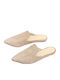 Flach Wildleder Mules in Beige Farbe