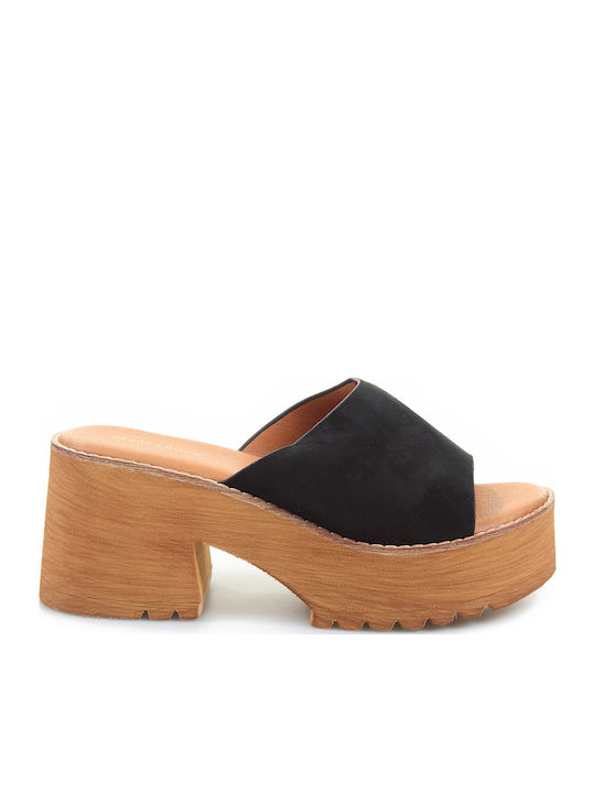 Fshoes Suede Mules με Χοντρό Ψηλό Τακούνι σε Μα...