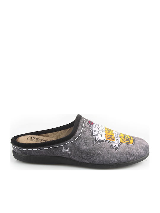 Fshoes Winterliche Herrenhausschuhe Gray