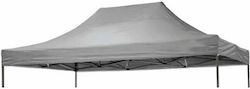 Mega Bazaar Покривало за Беседка Сиво с PVC Покритие 4.5x3m