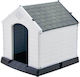 Hundehaus Groß Kunststoff Außenbereich Gray 123x110x114cm