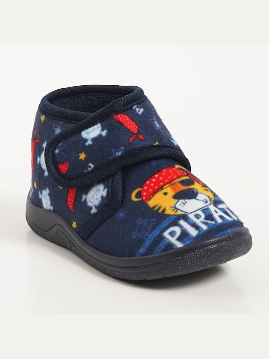 Piazza Shoes Παιδικές Παντόφλες Μποτάκια Navy Μπλε