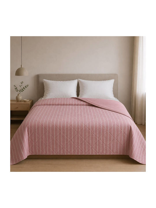 Astron Italy Coverlet Queen Size Cotton Pink 220x240cm