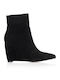 Wildleder Stiefeletten Damen Schwarz