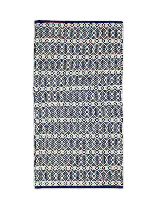 Koulis Carpets Summer Cotton Bedroom Rugs Set Blue 0018-00005-070 3pcs
