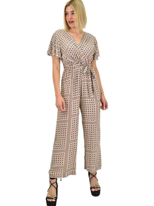 Women's Sleeveless One-piece Suit Beige