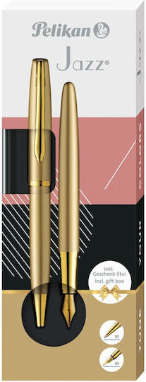 Pelikan JAZZ Комплект Химикалки Ballpoint Златист в комплект с химикалка null