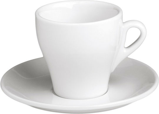 Set of Cups Cappuccino Ceramic White 170ml 6pcs