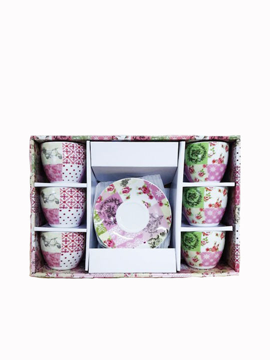 Karvounis Set of Cups Tea Ceramic White 12pcs