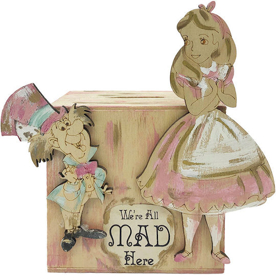 LiebeQueen Children's Money Box Wooden Pink 9x6x15cm