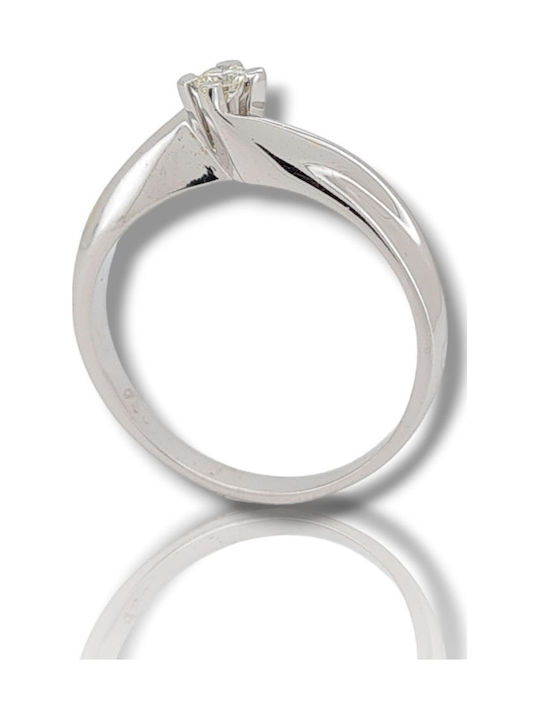 Mentzos Μονόπετρο από Λευκόχρυσο 18Κ με Διαμάντι
