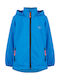 Waterproof Kids' Sports Jacket Short with Hood Blue