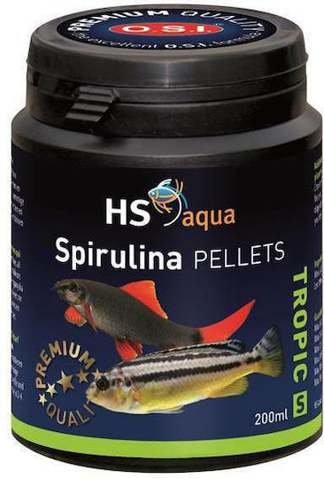 HS Aqua Τροφή για Τροπικά Ψάρια σε Κόκκους με Σπιρουλίνα 200ml