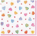 Hearts" Napkins Multicolored 12.5x12.5cm 20pcs