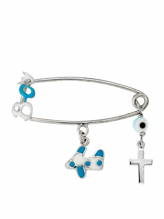 Paraxenies Child Safety Pin made of Silver with Cross for Boy