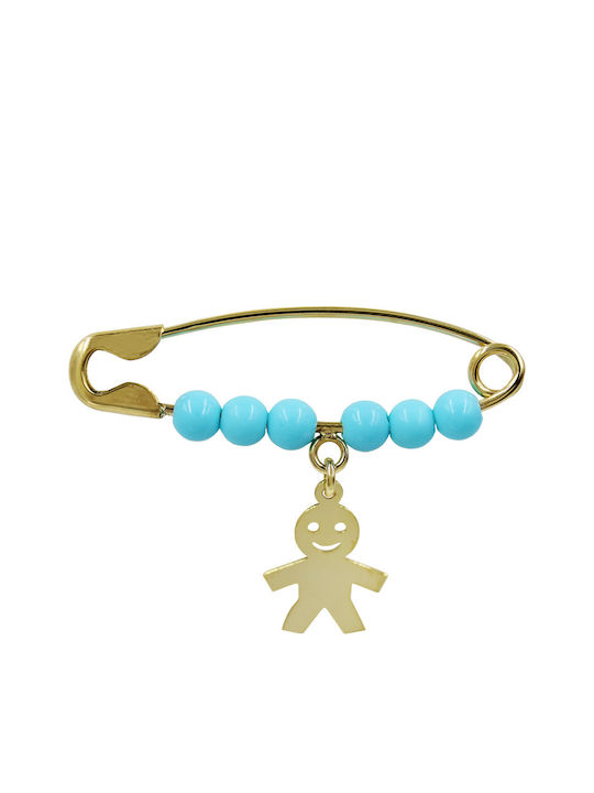 Roloi Kaliamanis Child Safety Pin made of Gold 9K for Boy