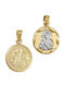 Papoulidis Jewellery Anhänger Kinder Amulett Beidseitig Konstantinato aus Gold 14K FY172