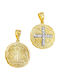 Papoulidis Jewellery Anhänger Kinder Amulett Beidseitig Konstantinato aus Gold 9K FY195